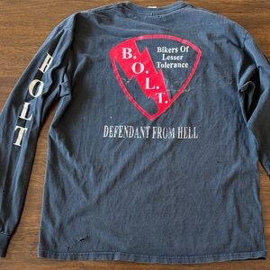 Bikers of Lesser Tolerance - Defendant from hell -Men's Black Long Sleeve Shirt